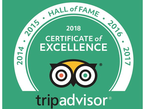 TripAdvisor Certificate of Excellence